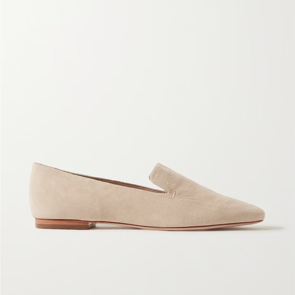 PORTE & PAIRE Suede Loafers Neutral Beige Sz 38